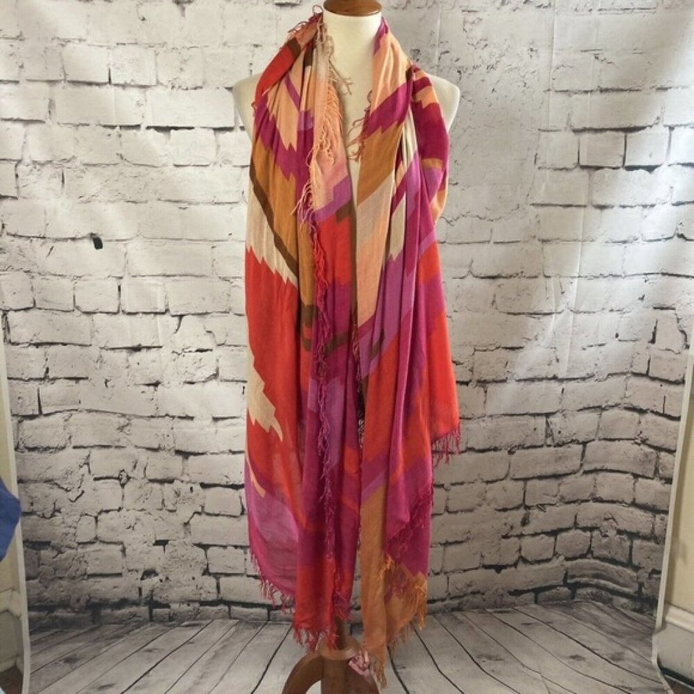 Theodore callum scarf Aztec Bohemian Print rectangle Multicolor 75 X 47 Viscose